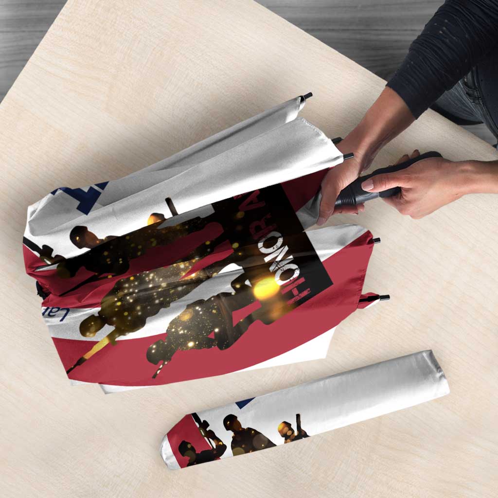 911 Memorial Umbrella Patriot Day American Flag and Soldier Silhouette Honor and Remember - Wonder Print Shop