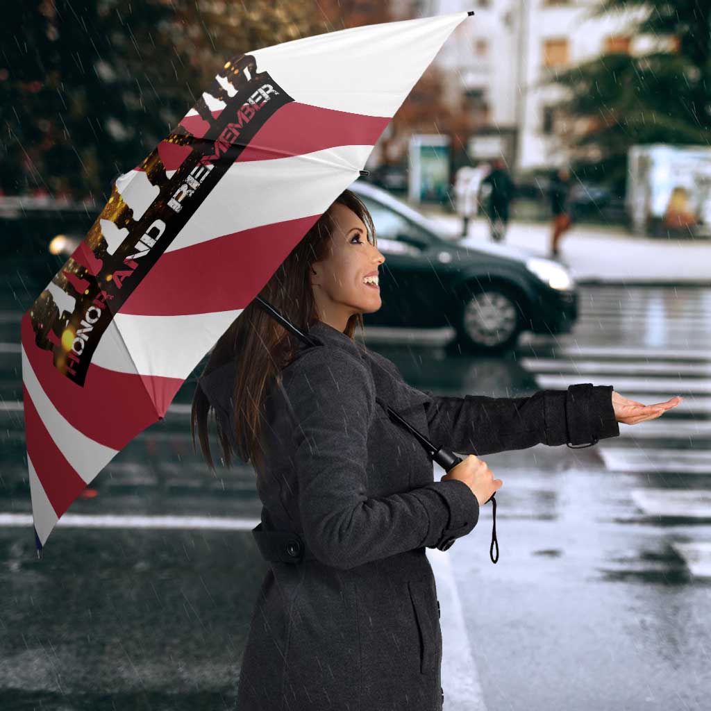 911 Memorial Umbrella Patriot Day American Flag and Soldier Silhouette Honor and Remember - Wonder Print Shop
