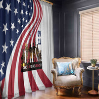 911 Memorial Window Curtain Patriot Day American Flag and Soldier Silhouette Honor and Remember - Wonder Print Shop