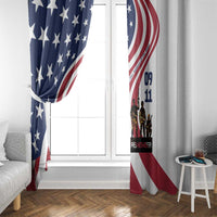 911 Memorial Window Curtain Patriot Day American Flag and Soldier Silhouette Honor and Remember - Wonder Print Shop