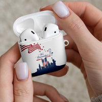 Patriot Day 911 Memorial AirPods Case American Flag and New York City Skyline Design - Wonder Print Shop