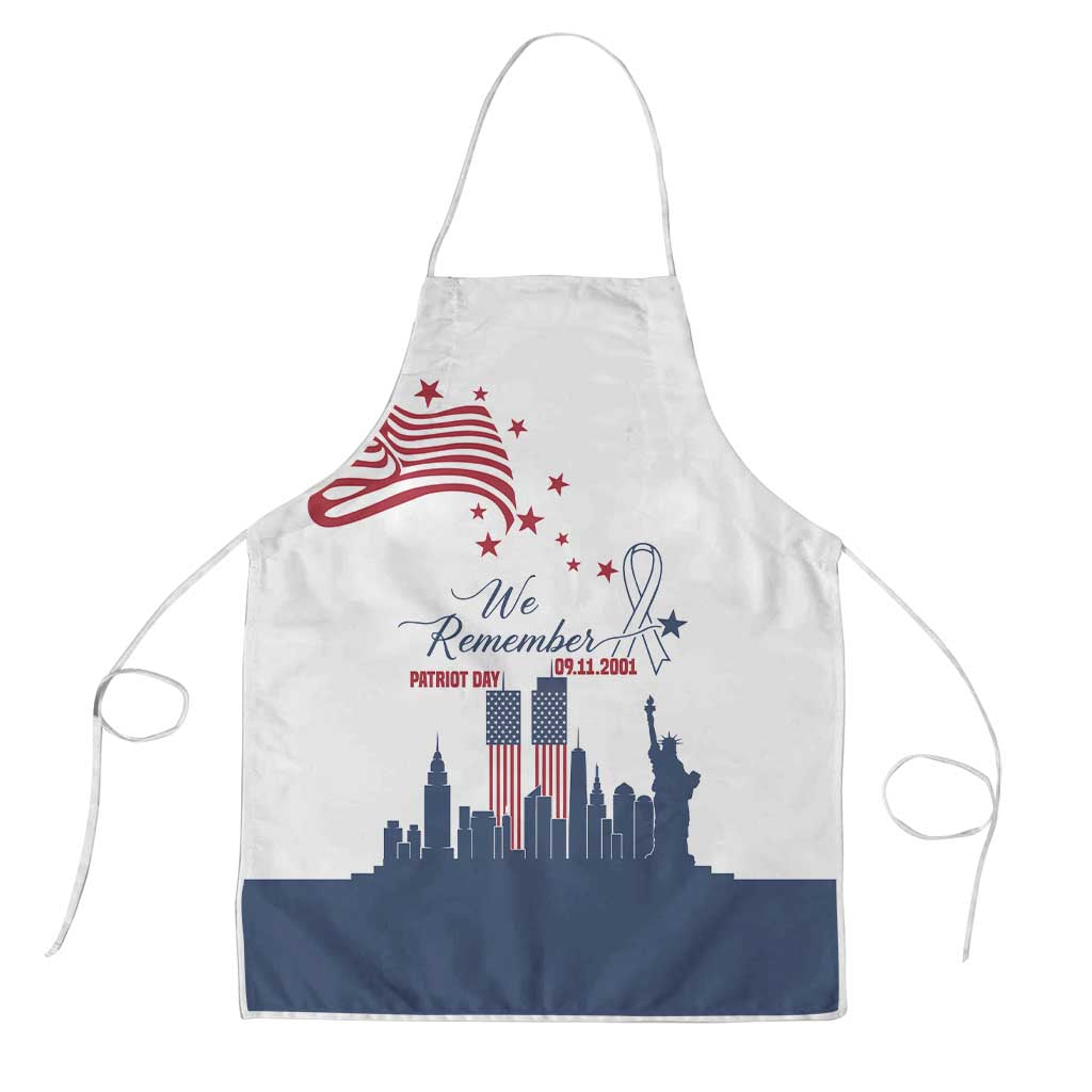 Patriot Day 911 Memorial Apron American Flag and New York City Skyline Design - Wonder Print Shop
