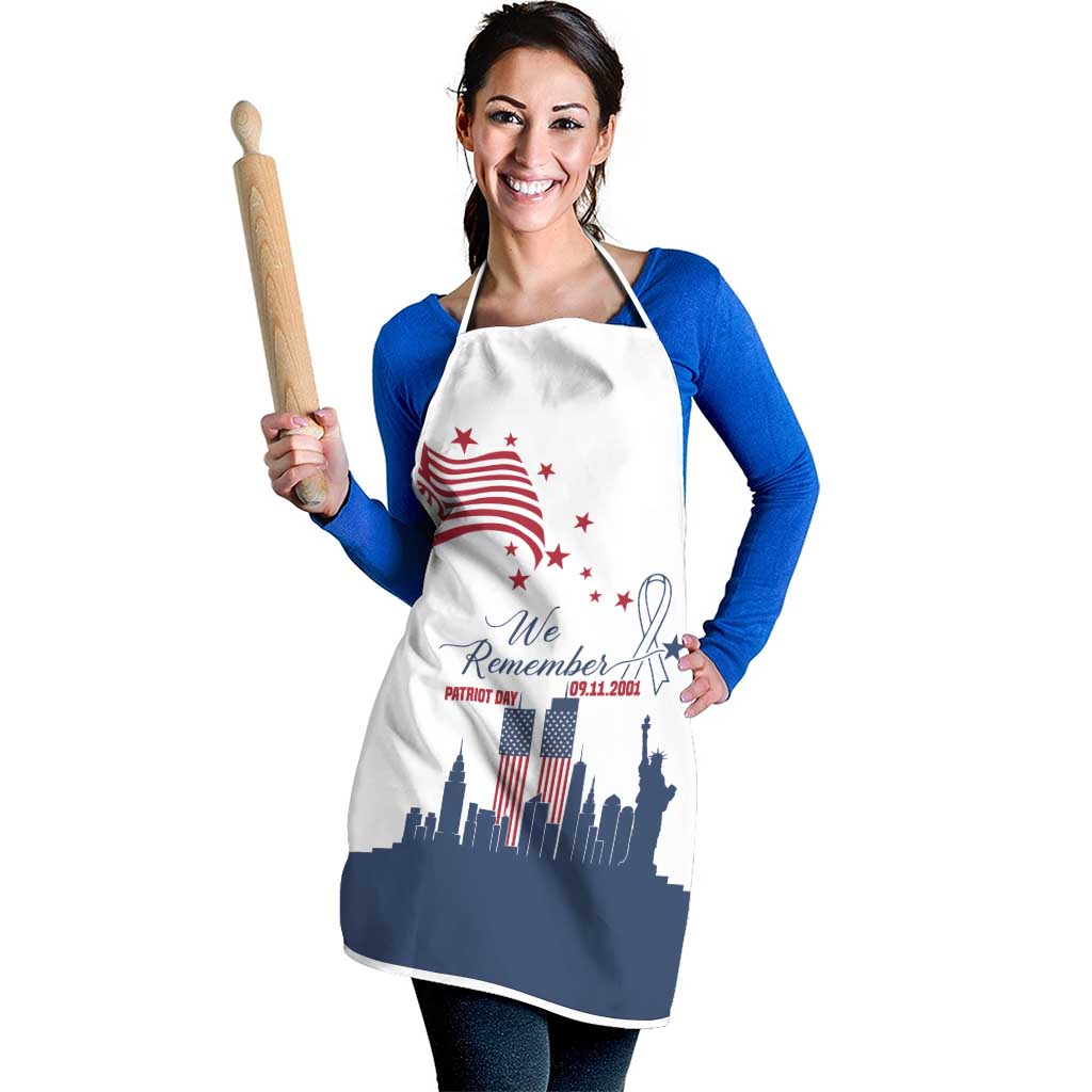 Patriot Day 911 Memorial Apron American Flag and New York City Skyline Design - Wonder Print Shop