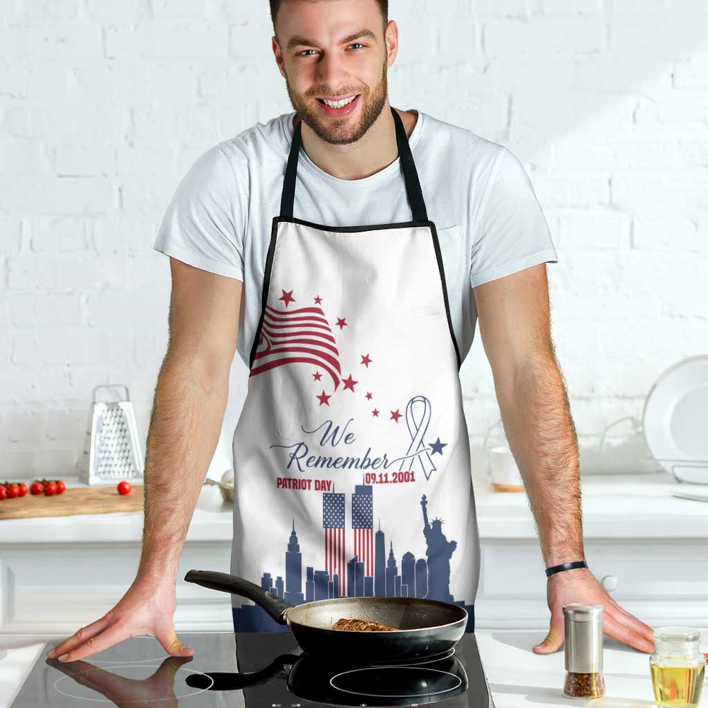 Patriot Day 911 Memorial Apron American Flag and New York City Skyline Design - Wonder Print Shop