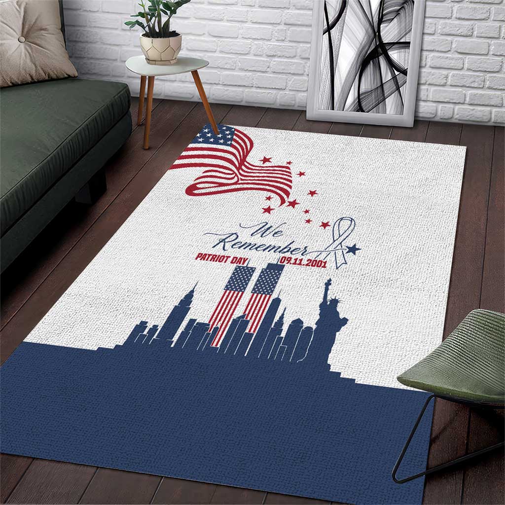 Patriot Day 911 Memorial Area Rug American Flag and New York City Skyline Design - Wonder Print Shop