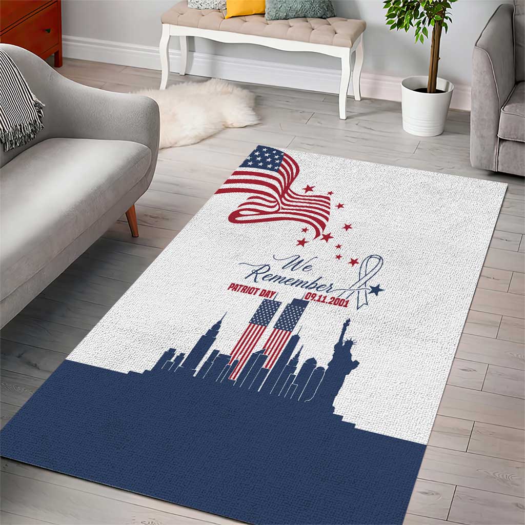 Patriot Day 911 Memorial Area Rug American Flag and New York City Skyline Design - Wonder Print Shop