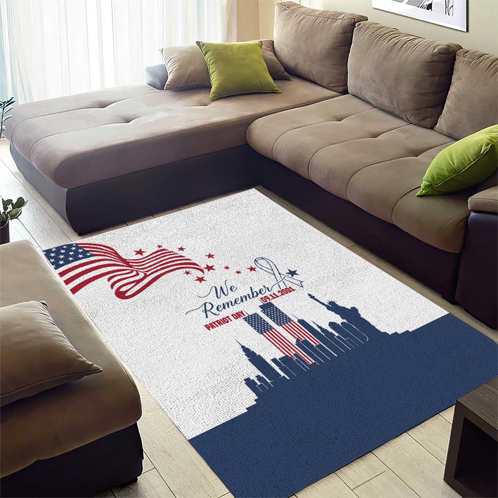 Patriot Day 911 Memorial Area Rug American Flag and New York City Skyline Design - Wonder Print Shop