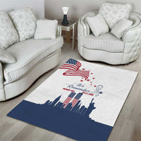 Patriot Day 911 Memorial Area Rug American Flag and New York City Skyline Design - Wonder Print Shop
