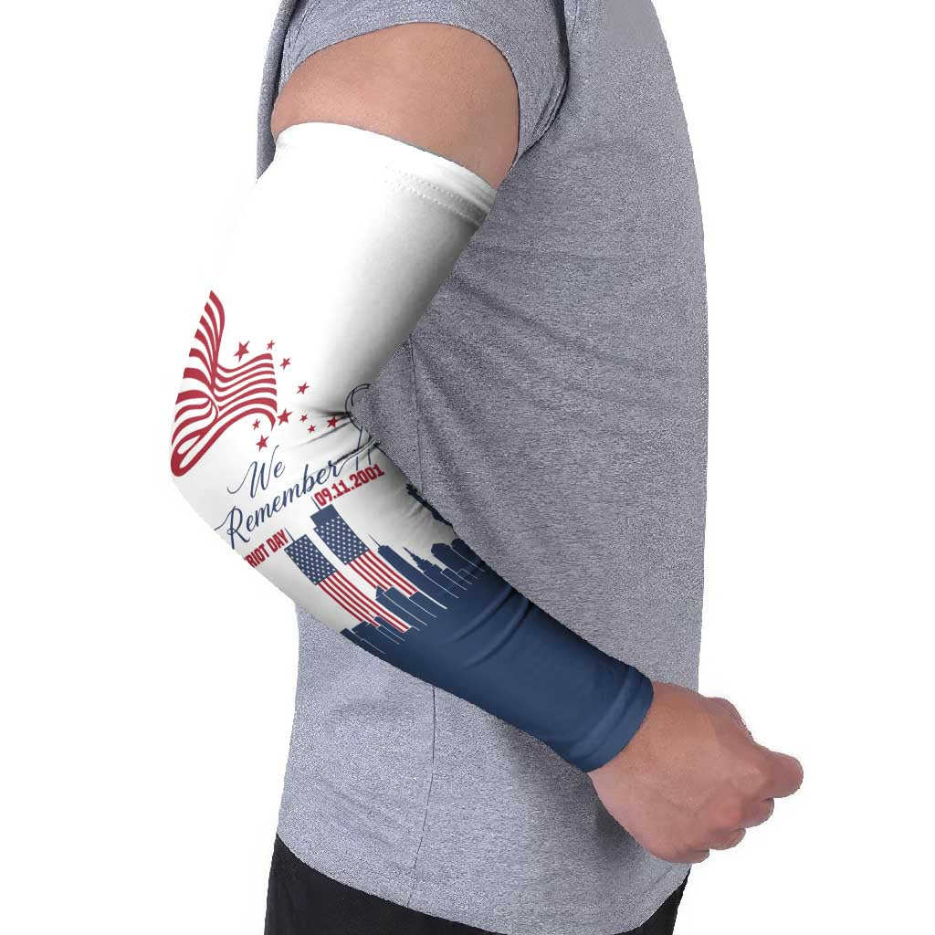 Patriot Day 911 Memorial Arm Sleeves American Flag and New York City Skyline Design - Wonder Print Shop