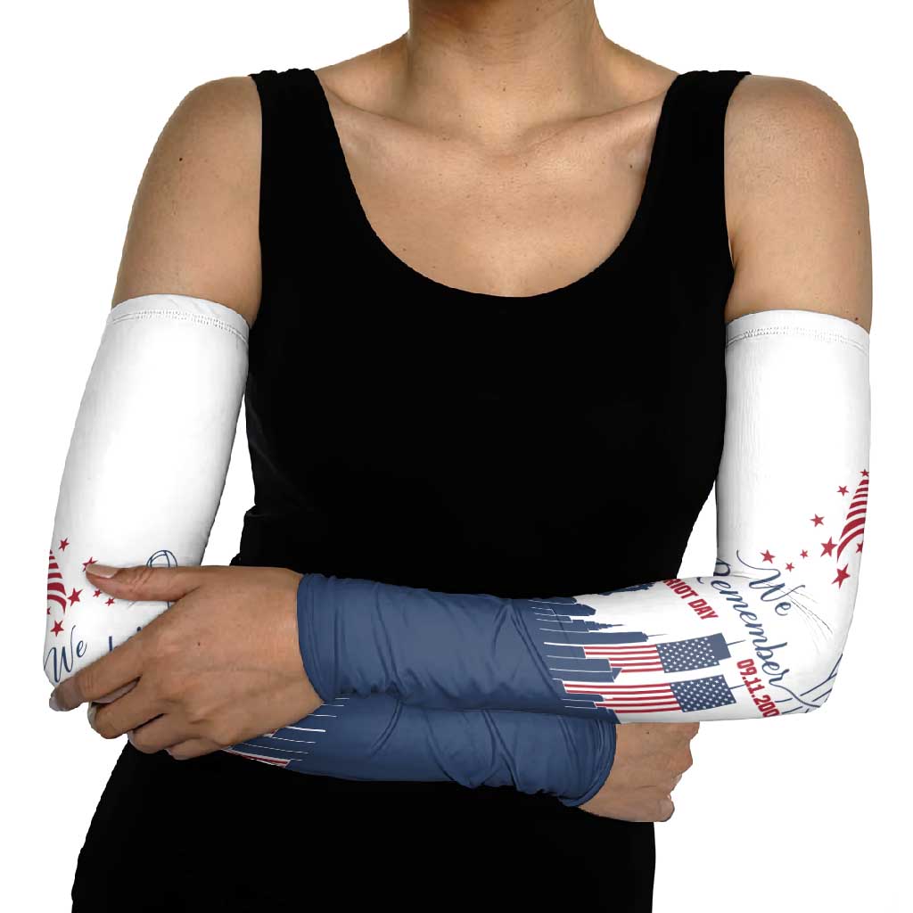 Patriot Day 911 Memorial Arm Sleeves American Flag and New York City Skyline Design - Wonder Print Shop
