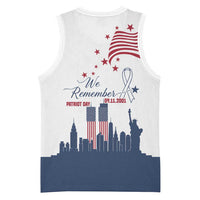 Patriot Day 911 Memorial Basketball Jersey American Flag and New York City Skyline Design - Wonder Print Shop