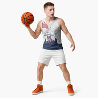 Patriot Day 911 Memorial Basketball Jersey American Flag and New York City Skyline Design - Wonder Print Shop