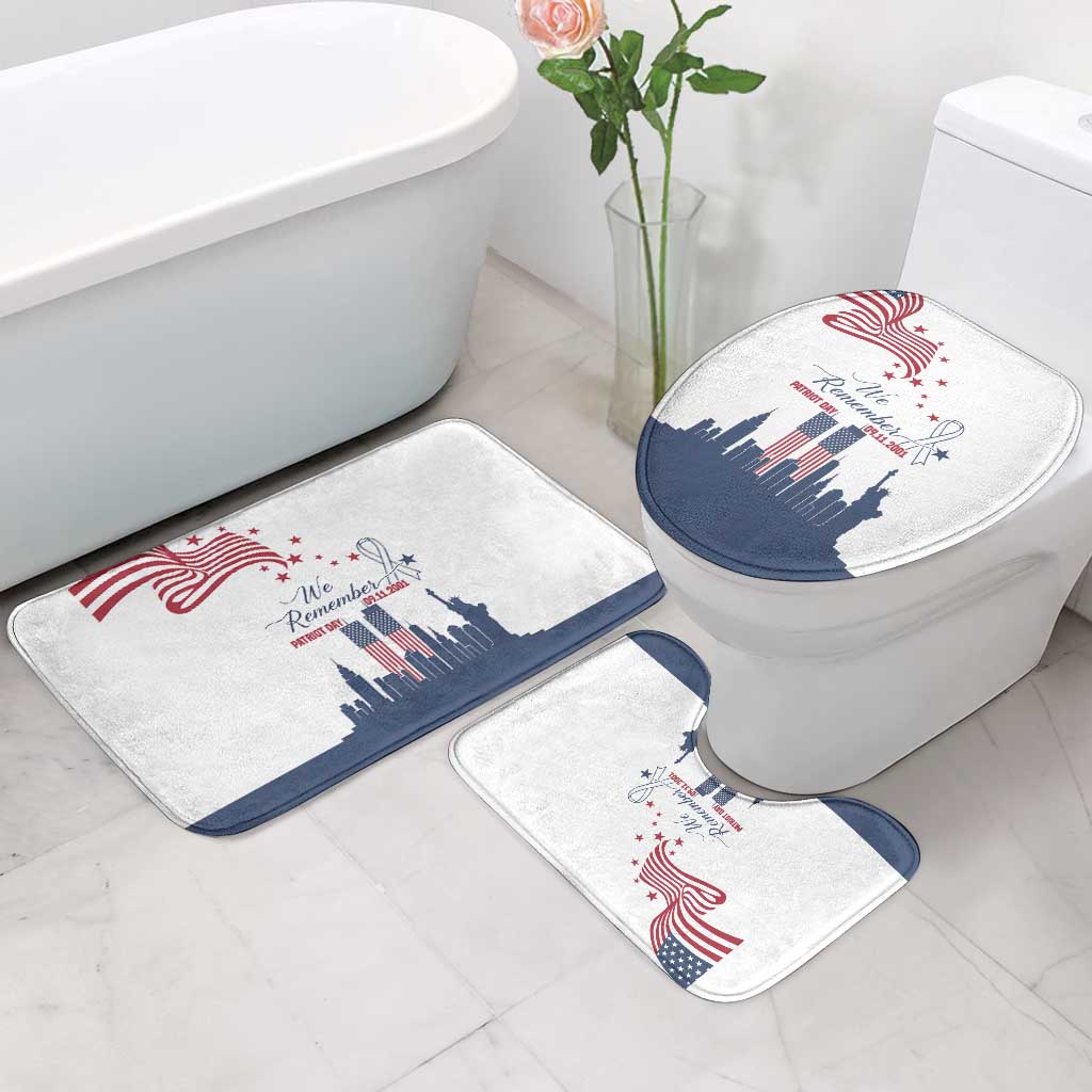 Patriot Day 911 Memorial Bathroom Set American Flag and New York City Skyline Design - Wonder Print Shop