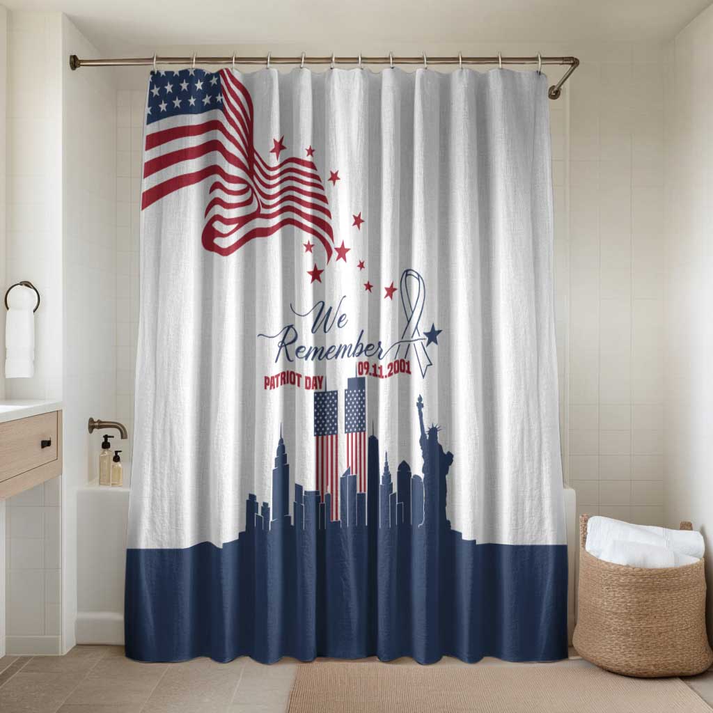 Patriot Day 911 Memorial Bathroom Set American Flag and New York City Skyline Design - Wonder Print Shop
