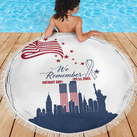 Patriot Day 911 Memorial Beach Blanket American Flag and New York City Skyline Design - Wonder Print Shop