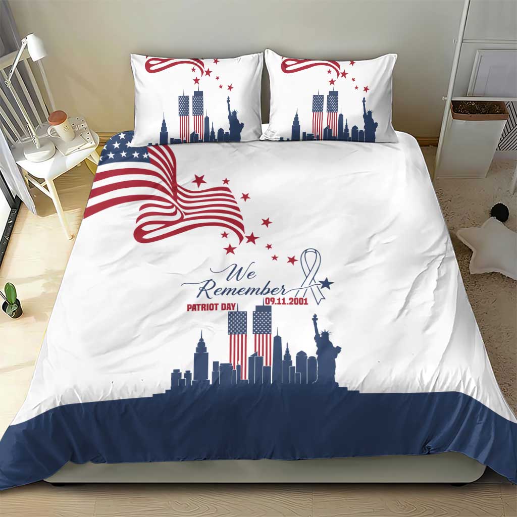 Patriot Day 911 Memorial Bedding Set American Flag and New York City Skyline Design - Wonder Print Shop