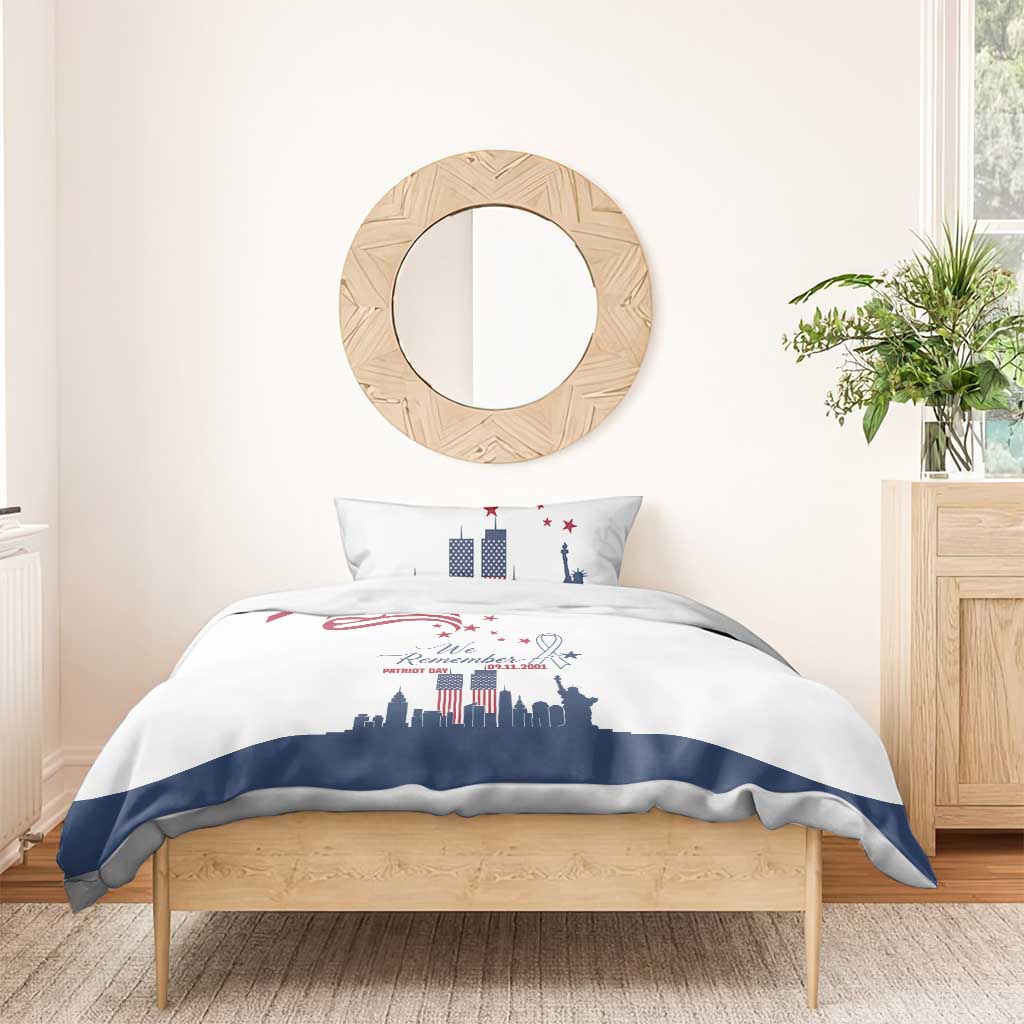 Patriot Day 911 Memorial Bedding Set American Flag and New York City Skyline Design - Wonder Print Shop