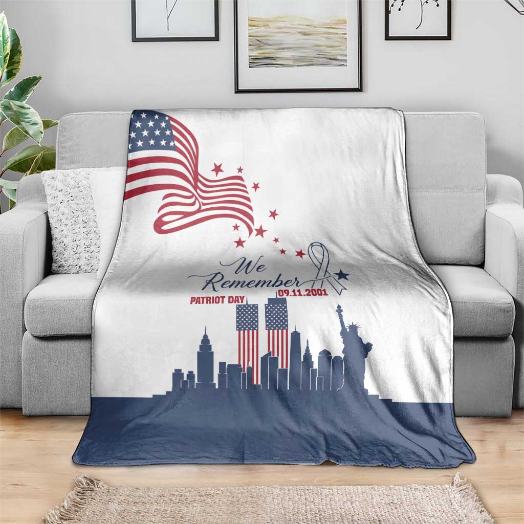 Patriot Day 911 Memorial Blanket American Flag and New York City Skyline Design - Wonder Print Shop