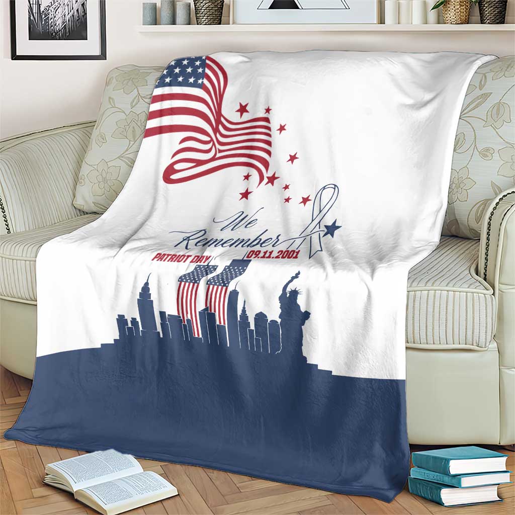 Patriot Day 911 Memorial Blanket American Flag and New York City Skyline Design - Wonder Print Shop
