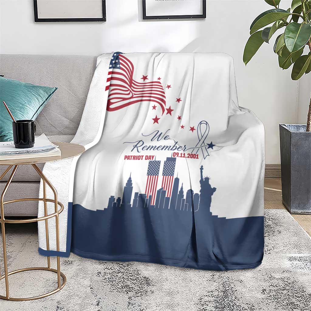 Patriot Day 911 Memorial Blanket American Flag and New York City Skyline Design - Wonder Print Shop