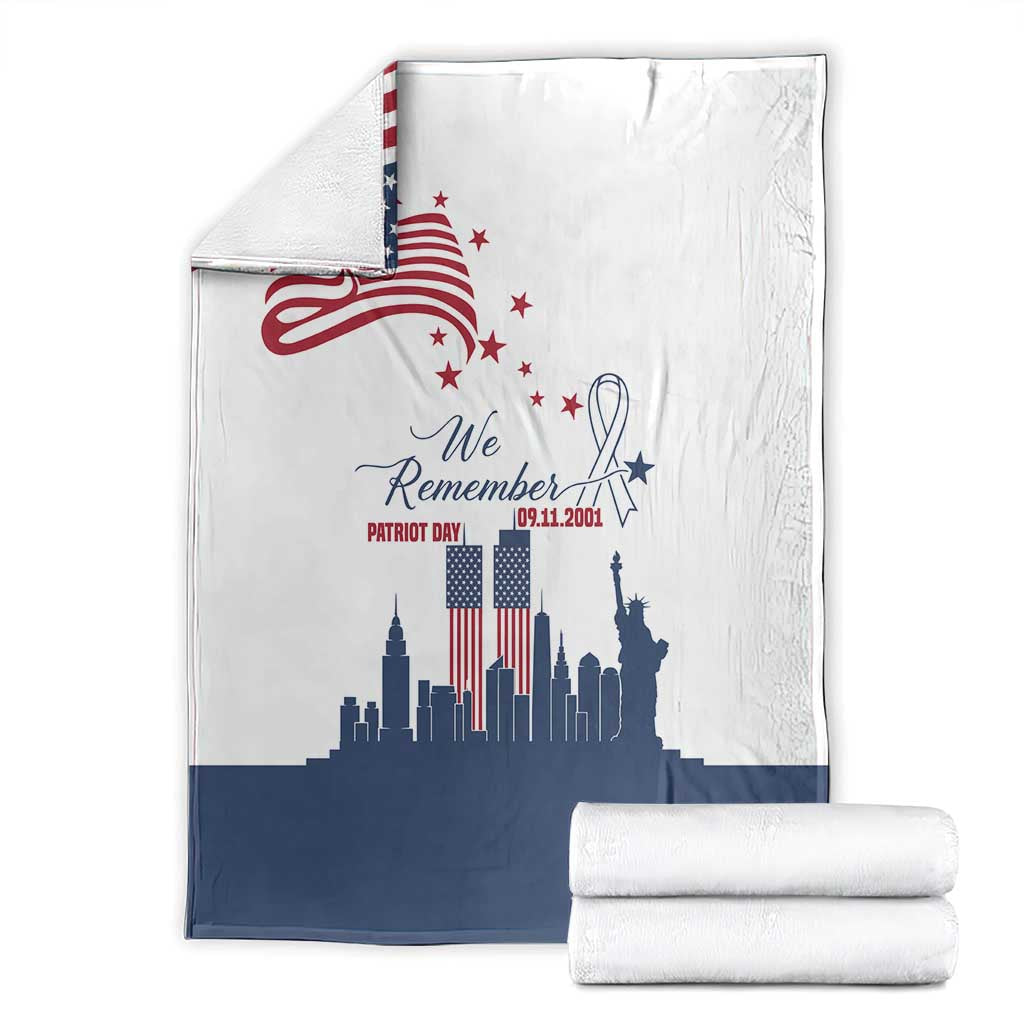 Patriot Day 911 Memorial Blanket American Flag and New York City Skyline Design - Wonder Print Shop