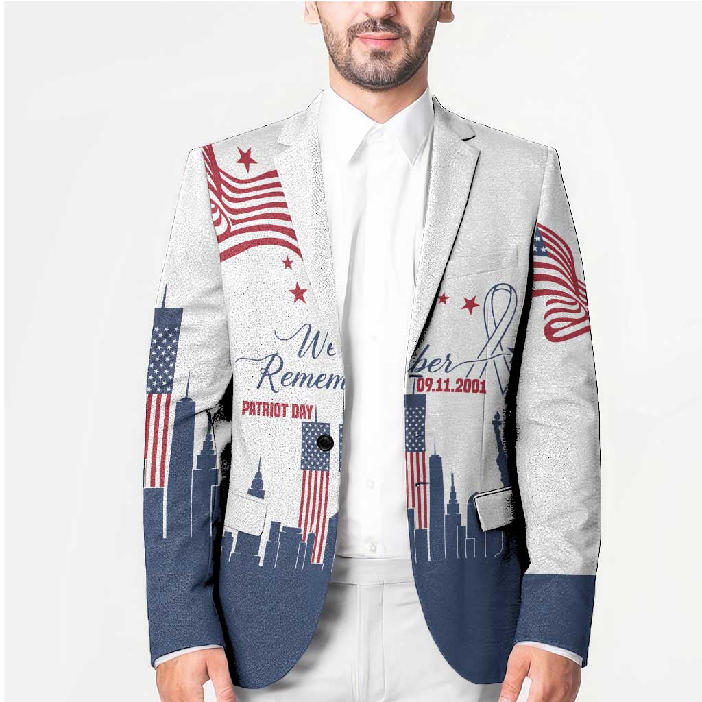 Patriot Day 911 Memorial Blazer American Flag and New York City Skyline Design - Wonder Print Shop