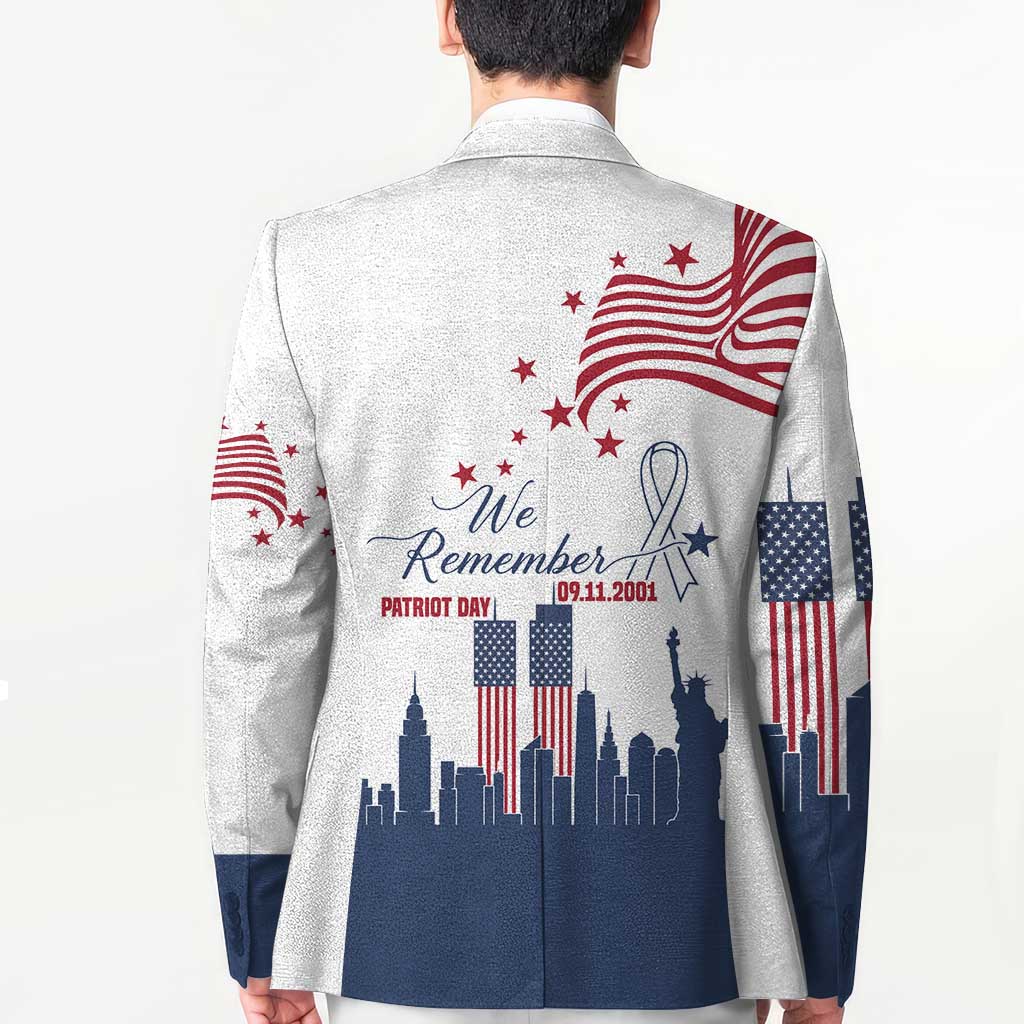 Patriot Day 911 Memorial Blazer American Flag and New York City Skyline Design - Wonder Print Shop