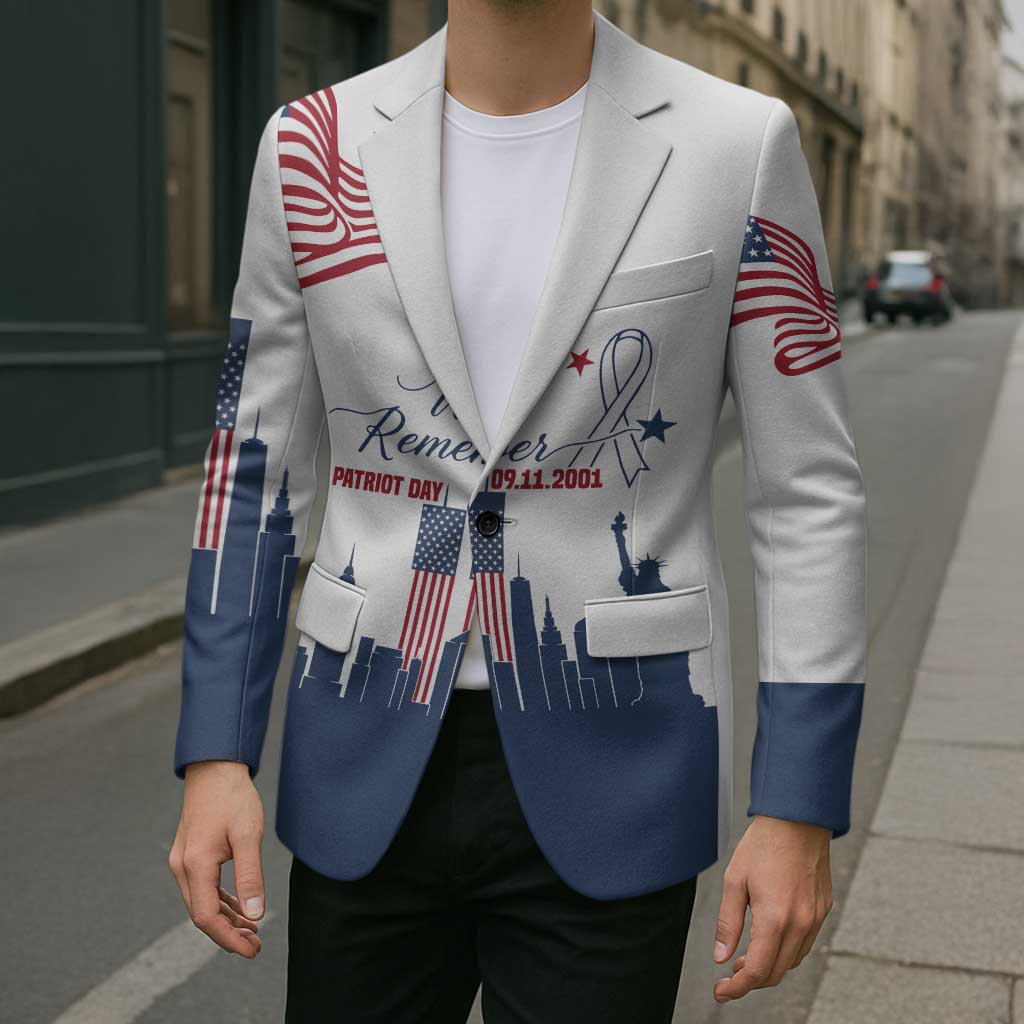 Patriot Day 911 Memorial Blazer American Flag and New York City Skyline Design - Wonder Print Shop