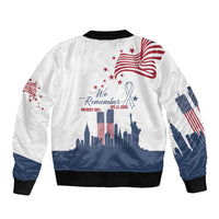 Patriot Day 911 Memorial Bomber Jacket American Flag and New York City Skyline Design - Wonder Print Shop