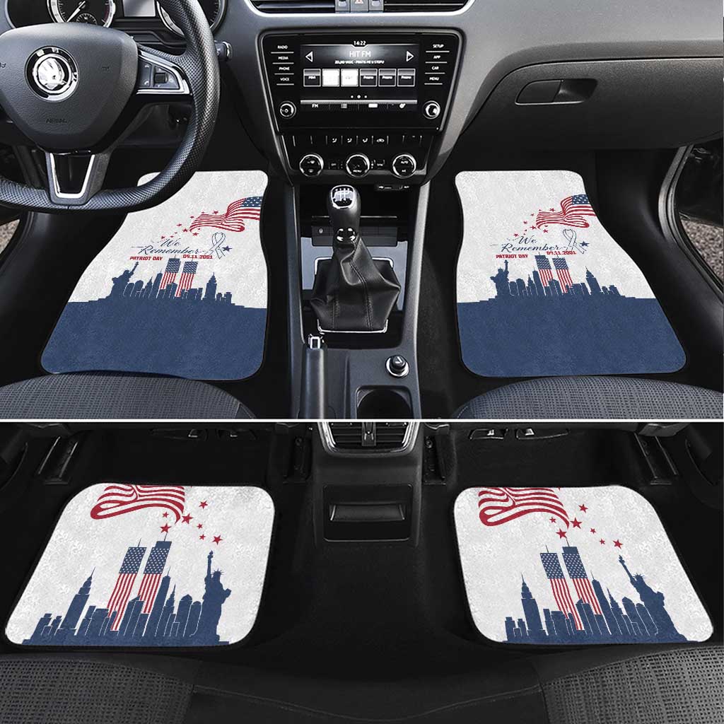 Patriot Day 911 Memorial Car Mats American Flag and New York City Skyline Design - Wonder Print Shop