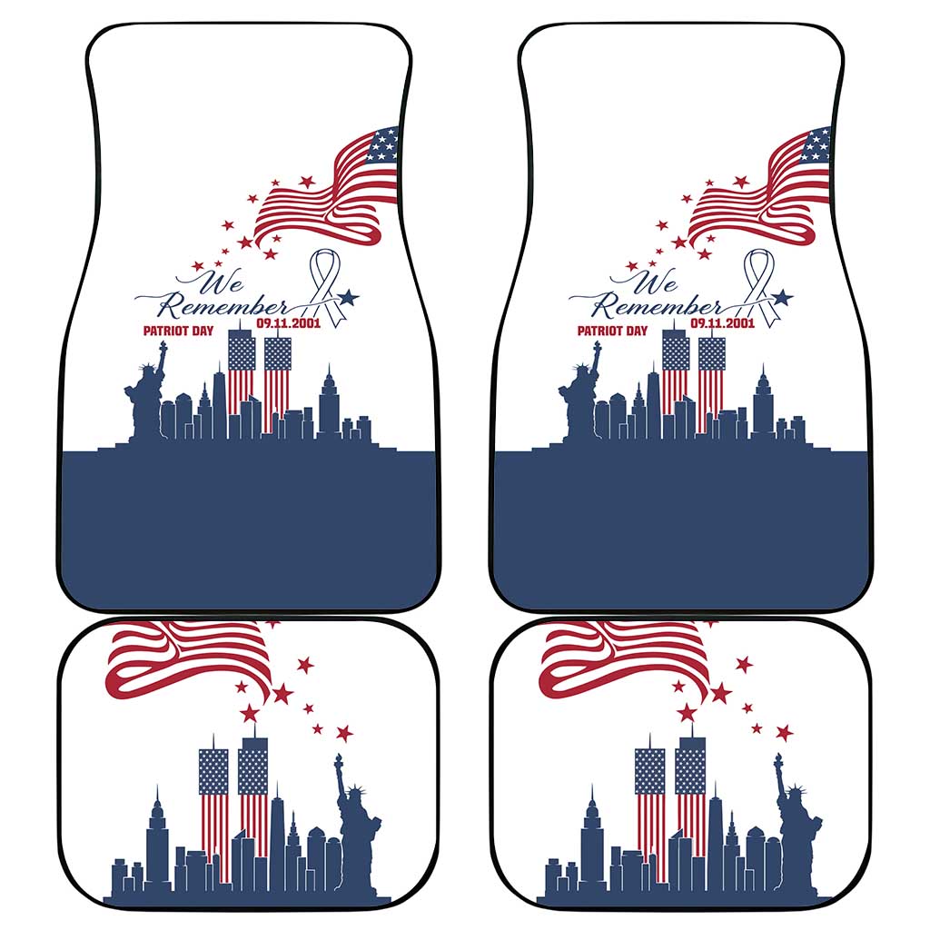 Patriot Day 911 Memorial Car Mats American Flag and New York City Skyline Design - Wonder Print Shop