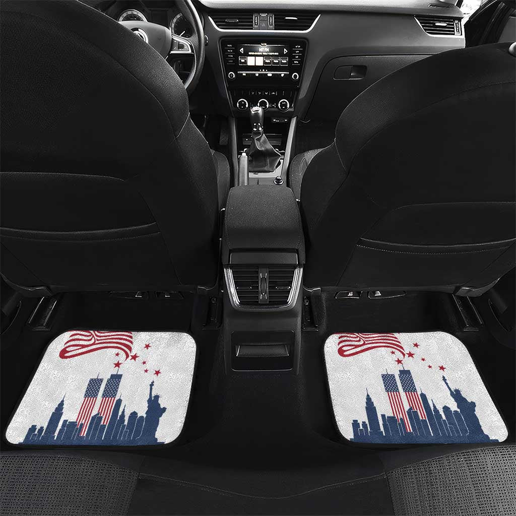 Patriot Day 911 Memorial Car Mats American Flag and New York City Skyline Design - Wonder Print Shop