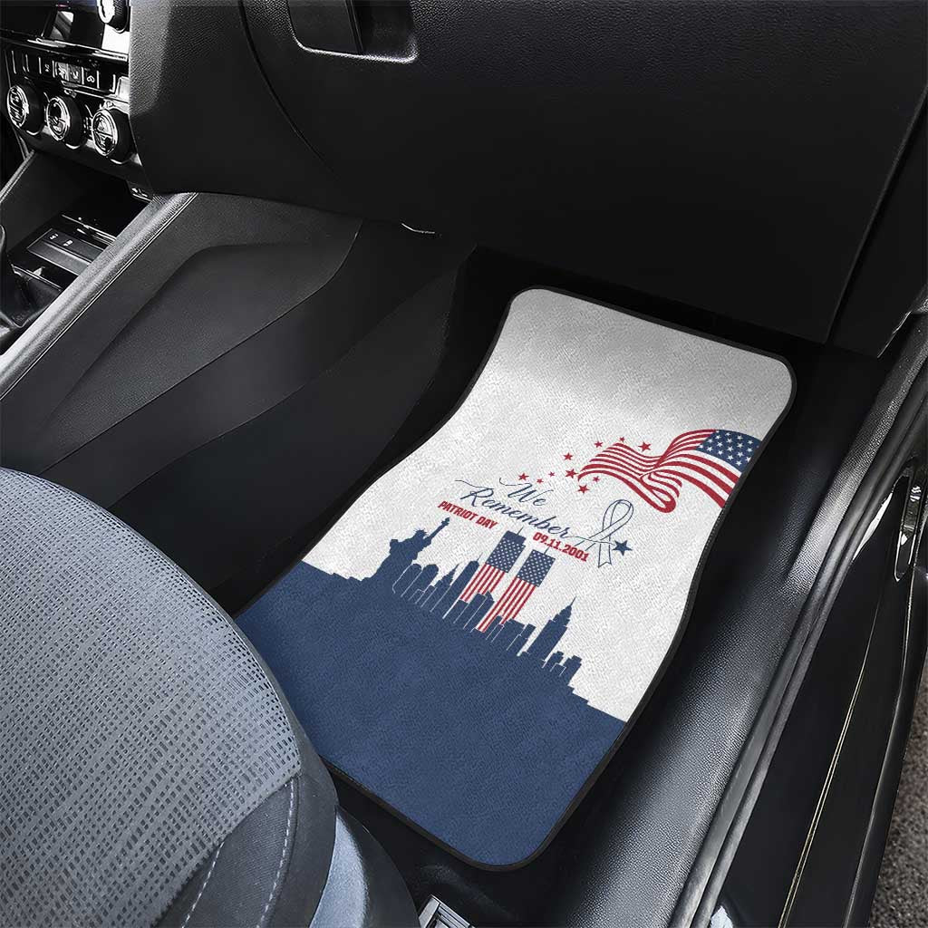 Patriot Day 911 Memorial Car Mats American Flag and New York City Skyline Design - Wonder Print Shop