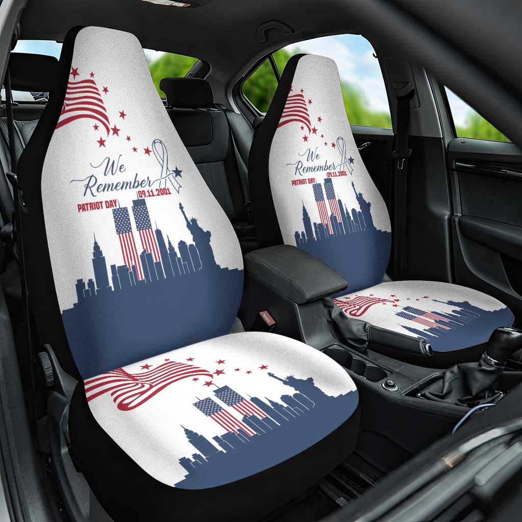Patriot Day 911 Memorial Car Seat Cover American Flag and New York City Skyline Design - Wonder Print Shop