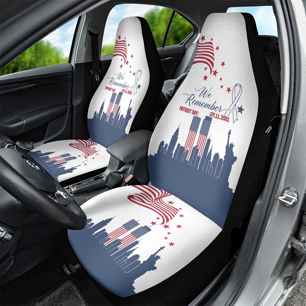 Patriot Day 911 Memorial Car Seat Cover American Flag and New York City Skyline Design - Wonder Print Shop