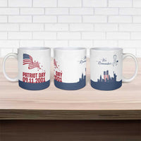 Patriot Day 911 Memorial Ceramic Mug American Flag and New York City Skyline Design - Wonder Print Shop