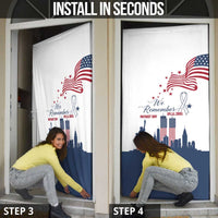 Patriot Day 911 Memorial Door Cover American Flag and New York City Skyline Design - Wonder Print Shop