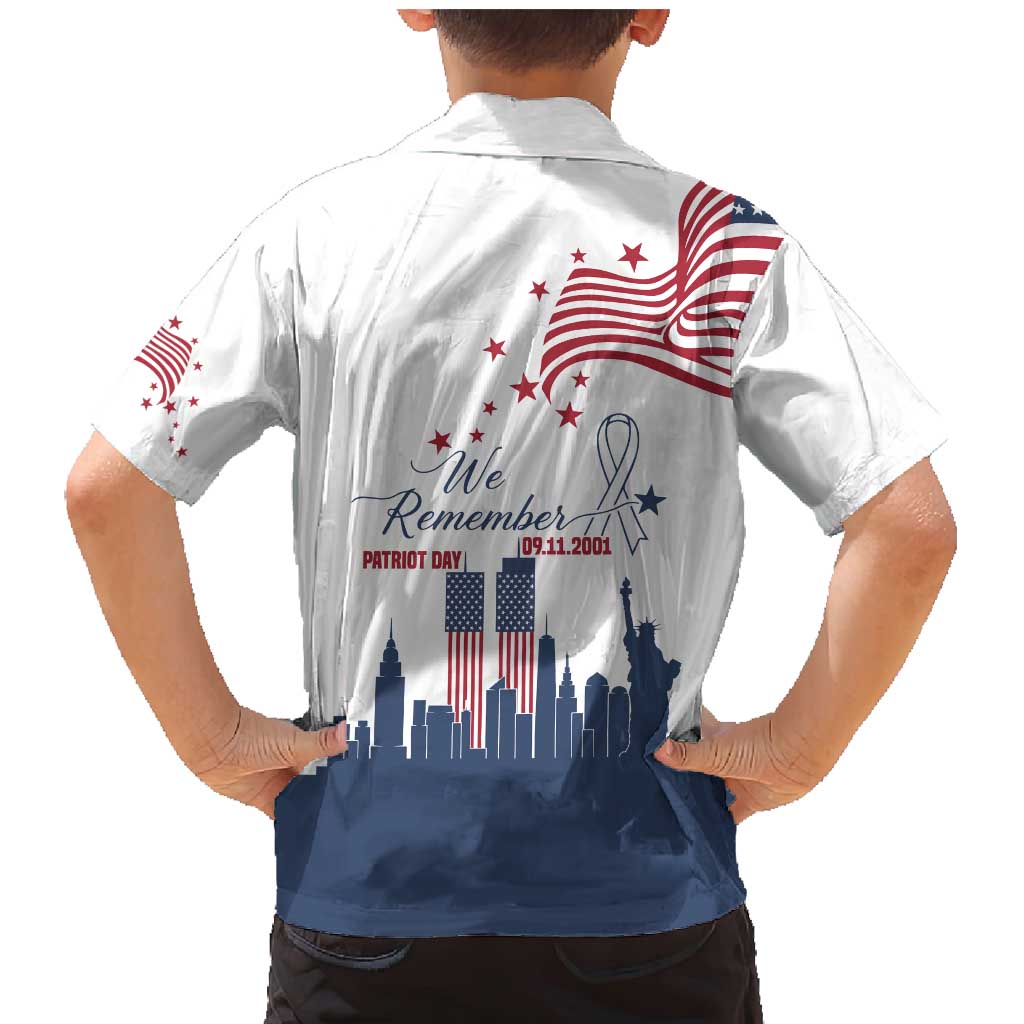 Patriot Day 911 Memorial Family Matching Mermaid Dress and Hawaiian Shirt American Flag and New York City Skyline Design - Wonder Print Shop