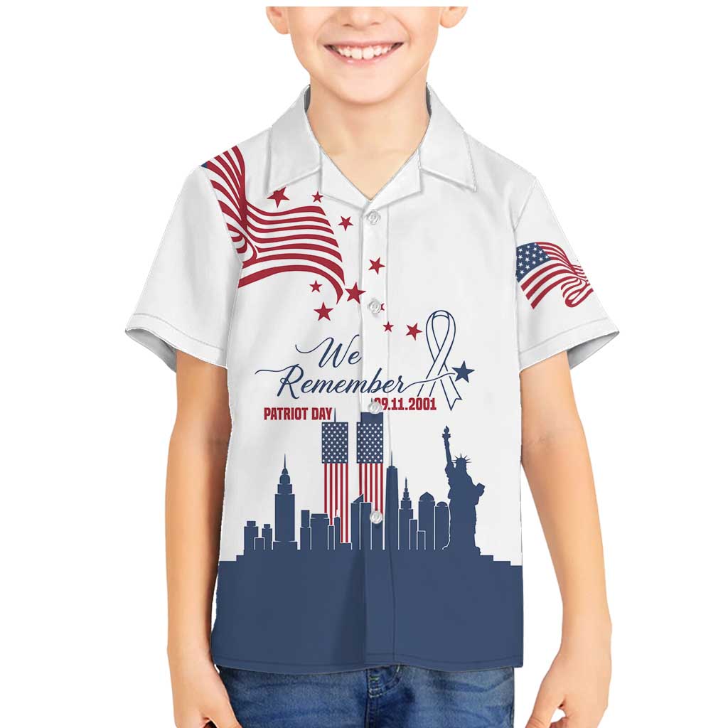 Patriot Day 911 Memorial Family Matching Mermaid Dress and Hawaiian Shirt American Flag and New York City Skyline Design - Wonder Print Shop