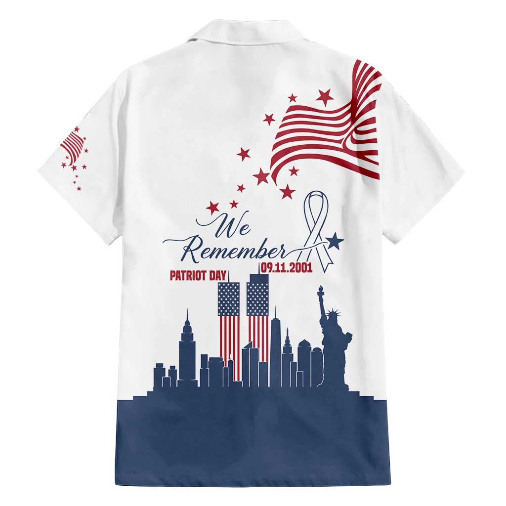 Patriot Day 911 Memorial Family Matching Off Shoulder Maxi Dress and Hawaiian Shirt American Flag and New York City Skyline Design - Wonder Print Shop