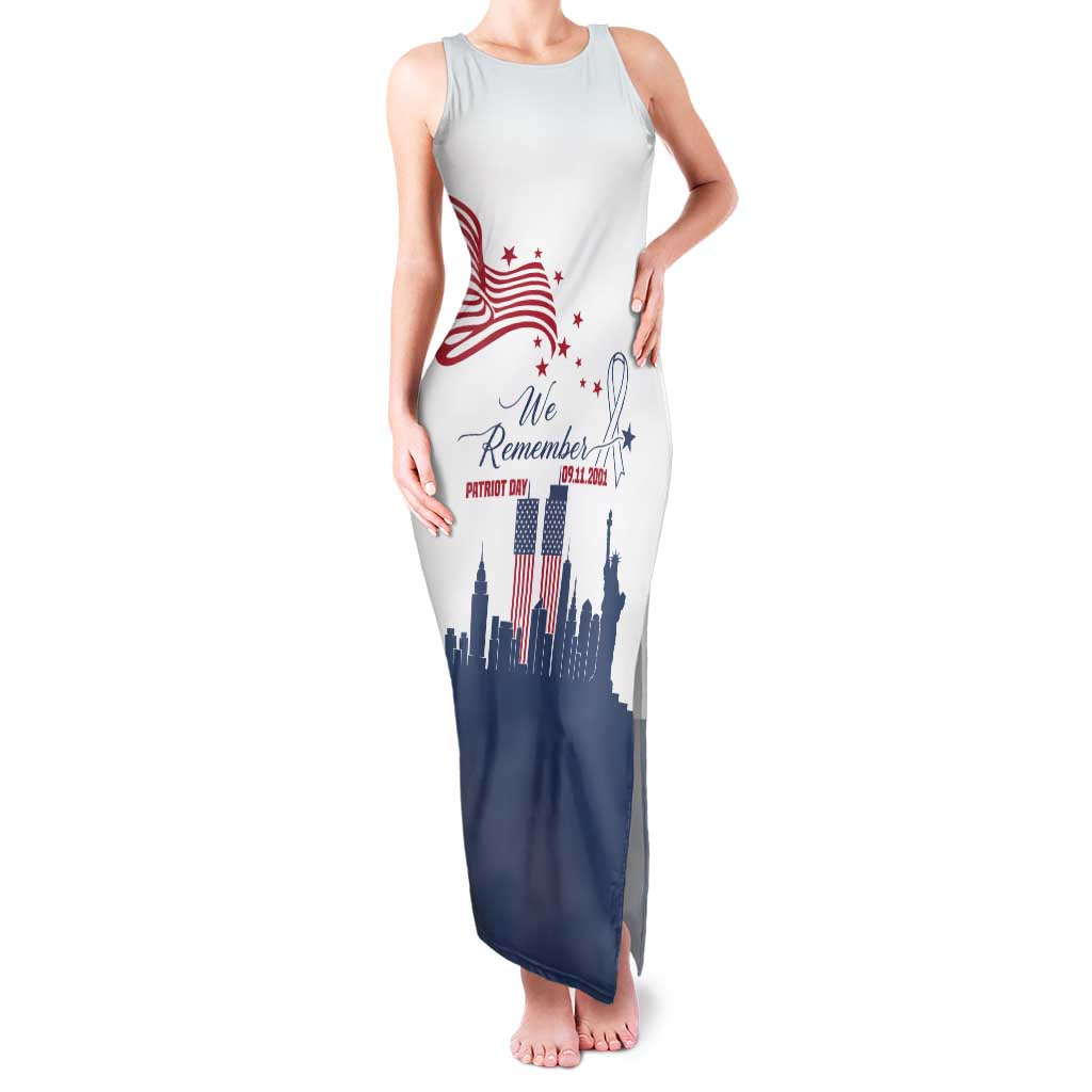 Patriot Day 911 Memorial Family Matching Tank Maxi Dress and Hawaiian Shirt American Flag and New York City Skyline Design - Wonder Print Shop