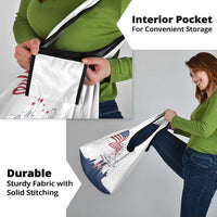 Patriot Day 911 Memorial Grocery Bag American Flag and New York City Skyline Design - Wonder Print Shop