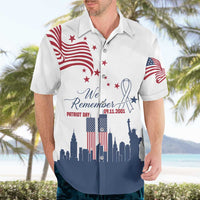 Patriot Day 911 Memorial Hawaiian Shirt American Flag and New York City Skyline Design - Wonder Print Shop