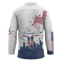 Patriot Day 911 Memorial Hockey Jersey American Flag and New York City Skyline Design - Wonder Print Shop
