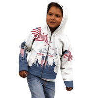 Patriot Day 911 Memorial Kid Hoodie American Flag and New York City Skyline Design - Wonder Print Shop