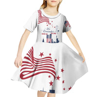 Patriot Day 911 Memorial Kid Short Sleeve Dress American Flag and New York City Skyline Design - Wonder Print Shop