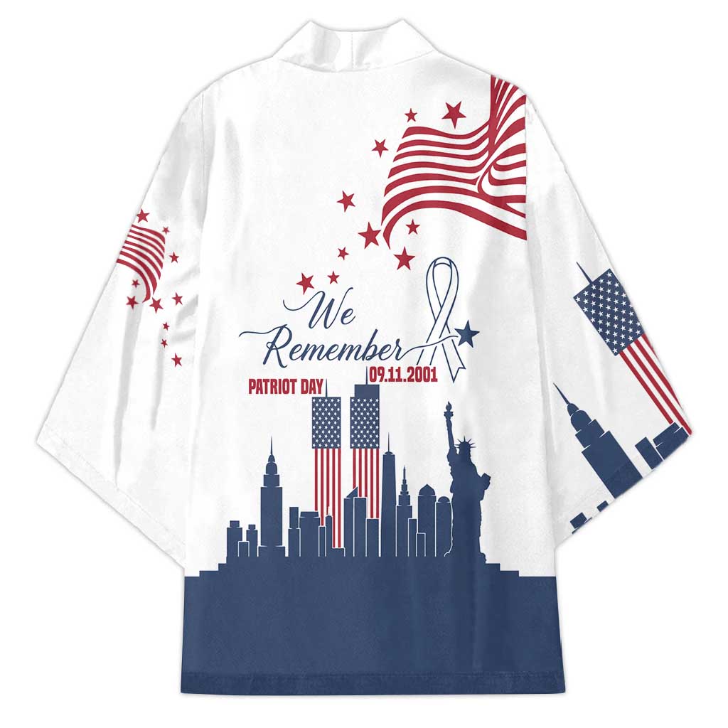 Patriot Day 911 Memorial Kimono American Flag and New York City Skyline Design - Wonder Print Shop