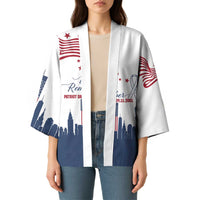 Patriot Day 911 Memorial Kimono American Flag and New York City Skyline Design - Wonder Print Shop
