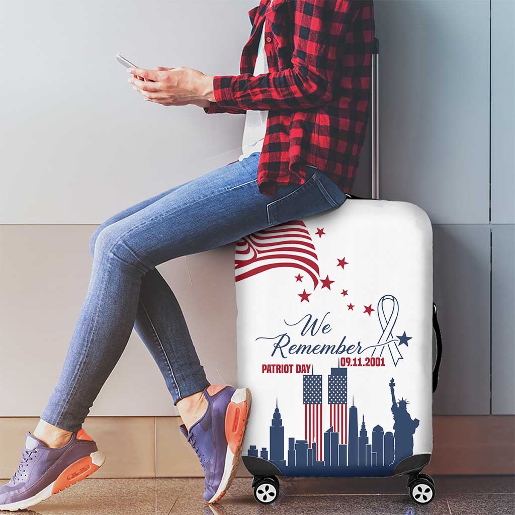 Patriot Day 911 Memorial Luggage Cover American Flag and New York City Skyline Design - Wonder Print Shop
