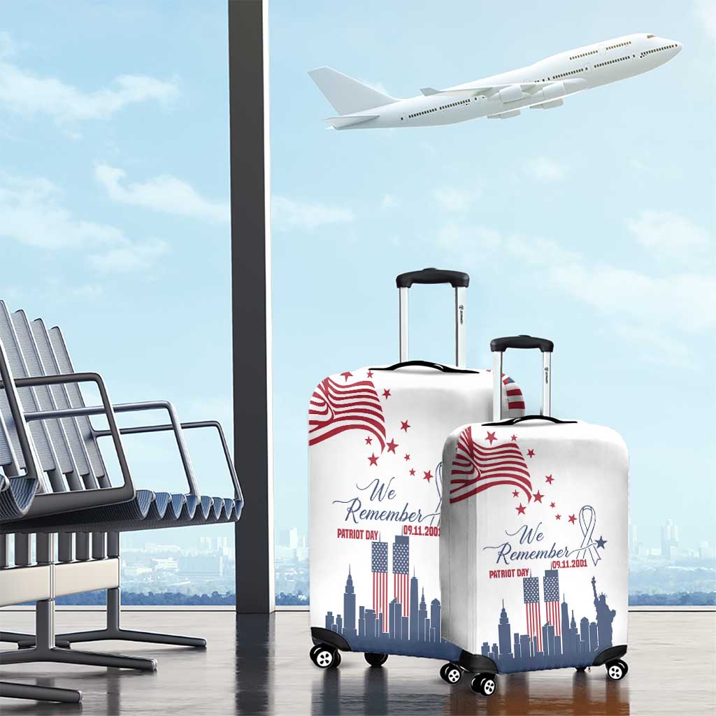 Patriot Day 911 Memorial Luggage Cover American Flag and New York City Skyline Design - Wonder Print Shop